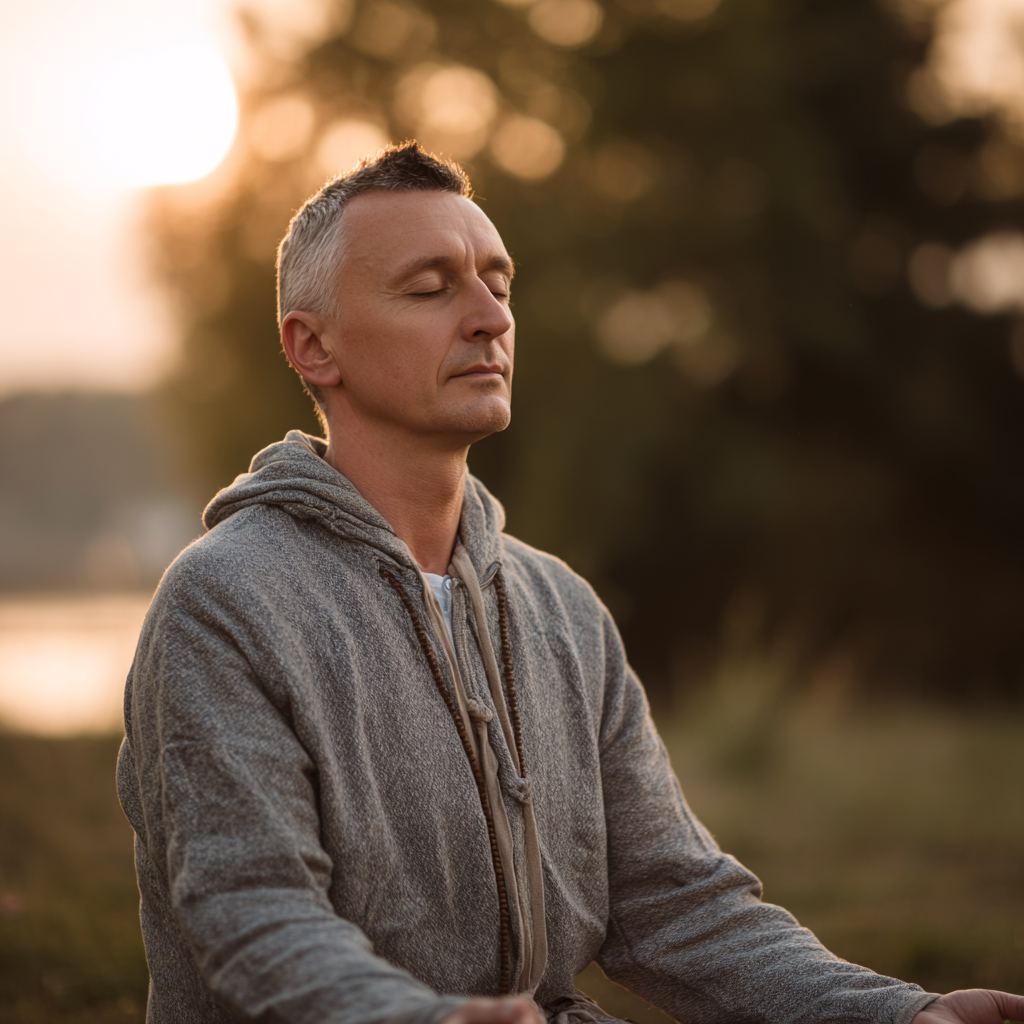 Graceful Ukrainian woman in her 40s demonstrating a spine-strengthening yoga pose, wearing comfortable exercise attire in soft colors, practicing in a minimalist studio with natural lighting